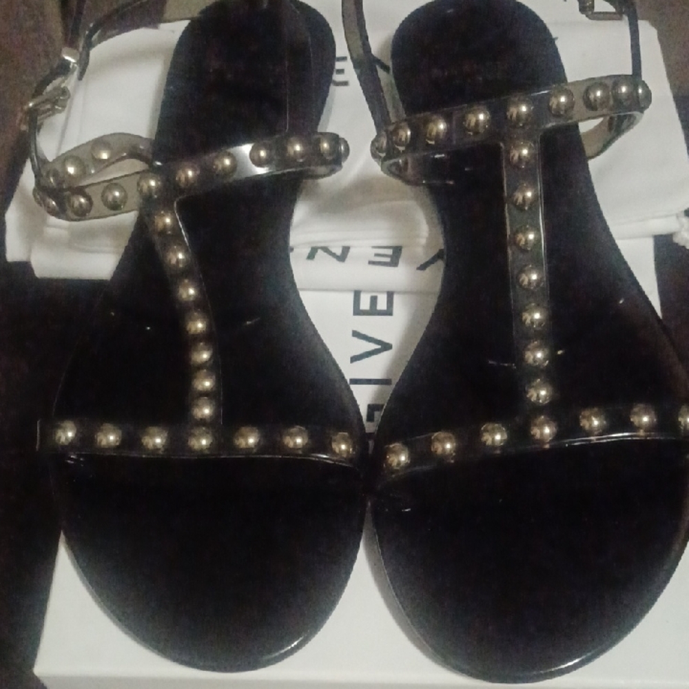 Givenchy Black and Silver Studded Sandals